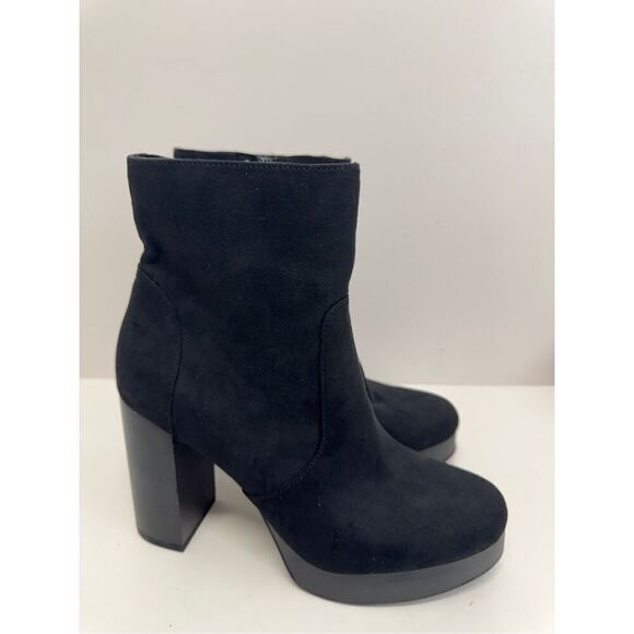 Sun+Stone Platform Booties Size 8 Womens Black High Heel Evening Boots - Picture 2 of 10